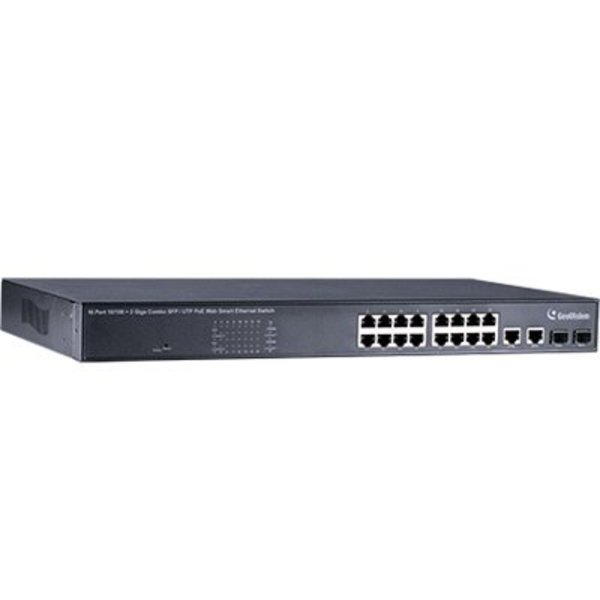 Geovision Gv-Poe1601 V2 16 Port 250W 802.3At 2-Port Gigabit Copper/Sfp Combo GV-POE1601-V2